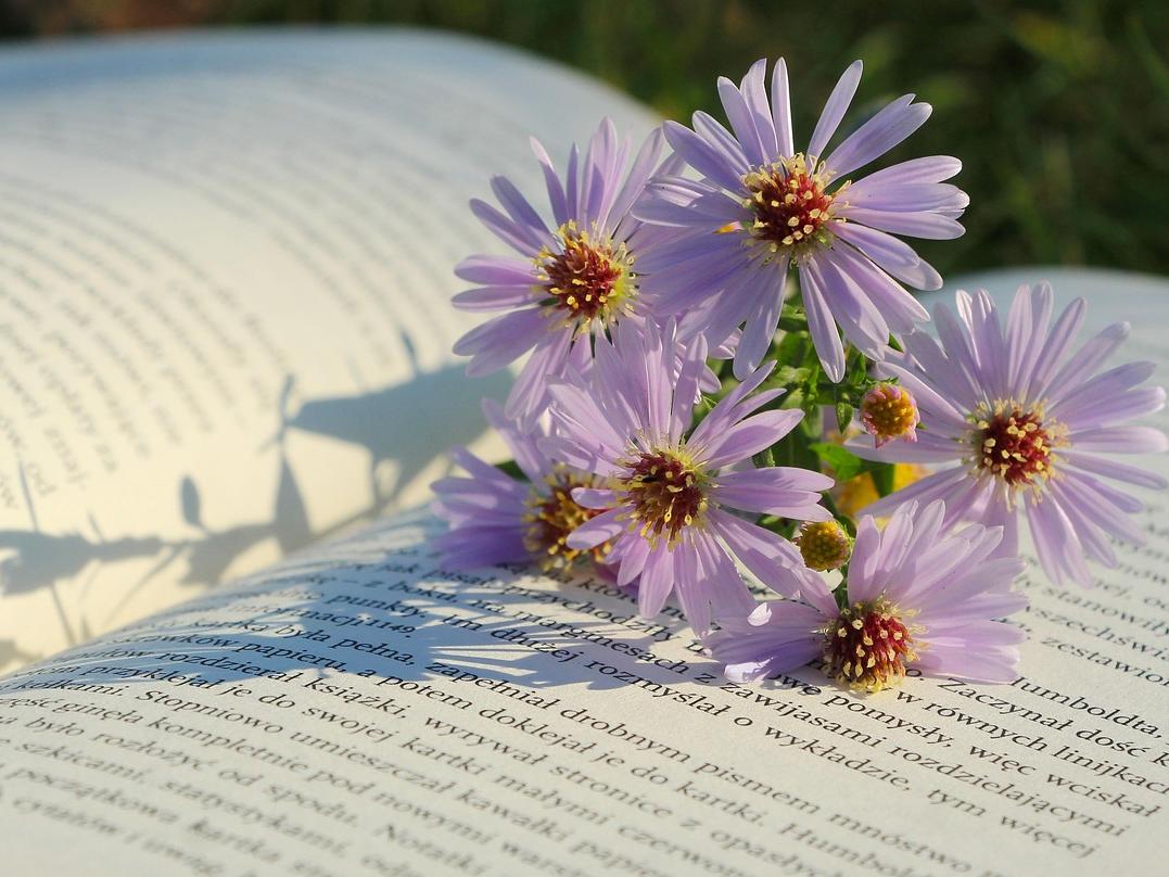 book with flowers